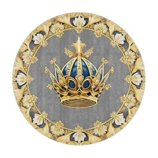 Elegante Gouden Kroon Snijplank (Voorkant)