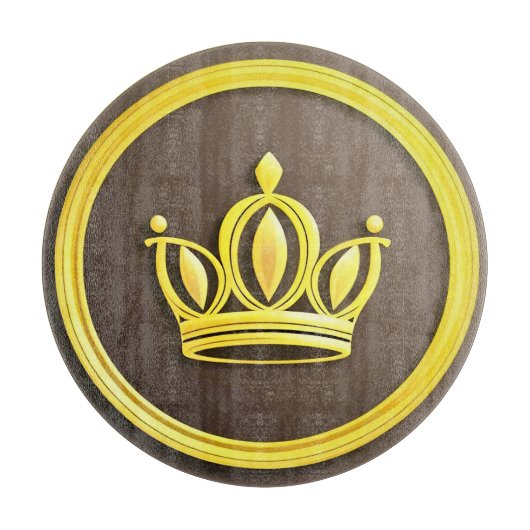 Elegante Gouden Kroon Snijplank (Voorkant)