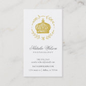 Elegante gouden  kroon verticaal visitekaartje (Voorkant)