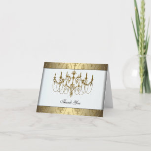Elegante gouden kroonluchter klasse gouden bedankk bedankkaart