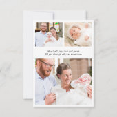 Elegante gouden kruis groen krans foto doop bedankkaart (Achterkant)