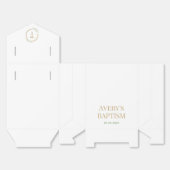 Elegante Gouden Kruis Waterverf Groene Krans Doop Bedankdoosjes (Ongevouwen)