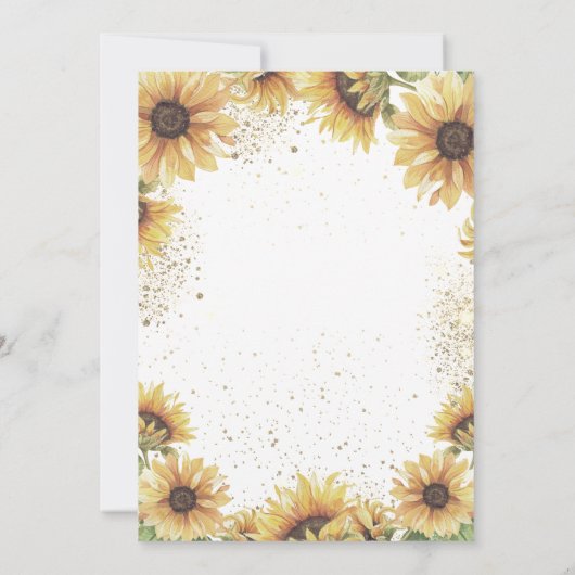 Elegante Gouden Kruis Zonnebloemen Witte Kant Doop Kaart (Achterkant)