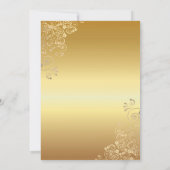 Elegante gouden kruisdoop Gouden Bloemenveter Kaart (Achterkant)