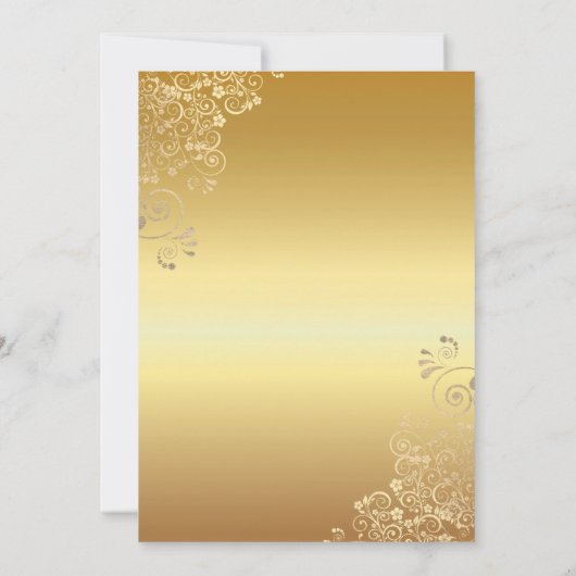 Elegante gouden kruisdoop Gouden Bloemenveter Kaart (Achterkant)