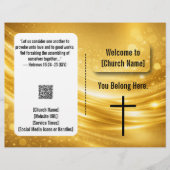 Elegante Gouden Kruiskerkbulletin Flyer (Voorkant)