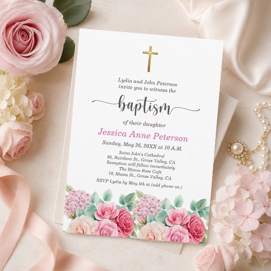 Elegante Gouden Kruisrozen Bloemendopen Kaart