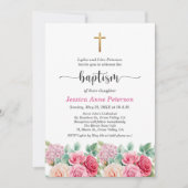 Elegante Gouden Kruisrozen Bloemendopen Kaart (Voorkant)