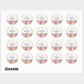 Elegante Gouden Kruisrozen Bloemendopen Ronde Sticker (Vel)