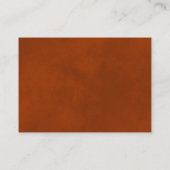 Elegante gouden krullen op roest Sinaasappel bruil Informatiekaartje (Achterkant)