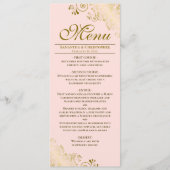 Elegante gouden krullen & wervelingen Blush roze b Menu (Voorkant)