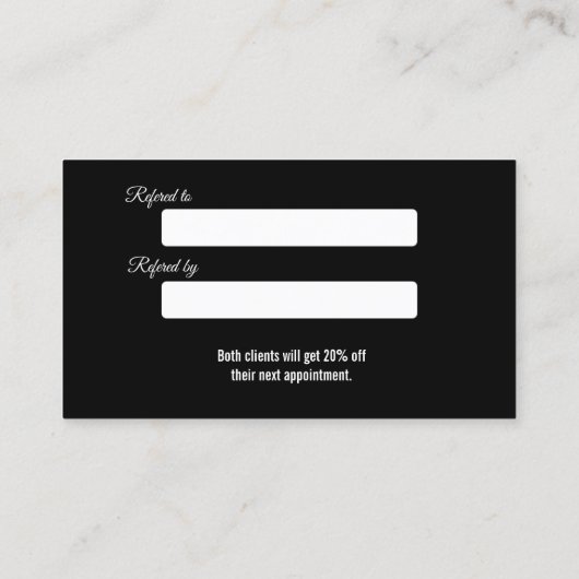 Elegante Gouden Kwaststreek Make-up Artist Aanbeve Aanbevelingskaartje (Achterkant)