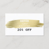 Elegante Gouden Kwaststreek Make-up Artist Aanbeve Aanbevelingskaartje (Voorkant)