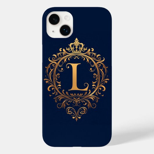 Elegante Gouden L Letter Monogram Case-Mate iPhone Case (Achterkant)