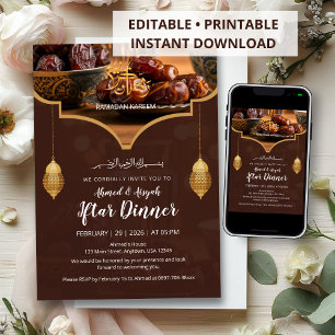 Elegante Gouden Lantaarn Warm Bruin met Datering I Kaart