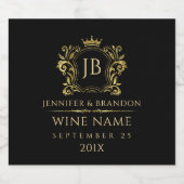 Elegante gouden laurier krans kroon sparkling wijnetiket (Enkel label)