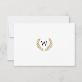 Elegante Gouden Laurier Monogram Wit RSVP Bruiloft (Voorkant)