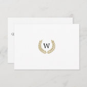 Elegante gouden laurier monogram witte RSVP bruilo (Voorkant / Achterkant)