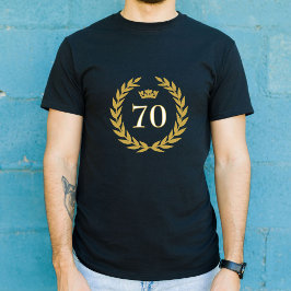 Elegante gouden lauwerkrans kroon 70e verjaardag Tri-Blend shirt