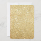 Elegante gouden Lavendel Bloemen Glitter Quinceane Kaart (Achterkant)