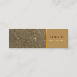 Elegante gouden leren knopoorbellen chic display mini visitekaartje