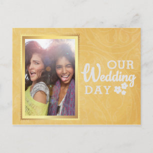 Elegante Gouden Lesbische Save the Date Foto Aankondigingskaart