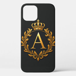 Elegante gouden letter A met bloemdecoraties Case-Mate iPhone Case