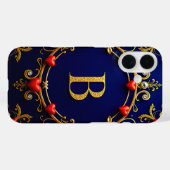 Elegante gouden letter B omringd door harten Case-Mate iPhone Case (Achterkant (horizontaal))