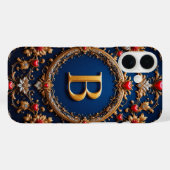 Elegante gouden letter B omringd door harten Case-Mate iPhone Case (Achterkant (horizontaal))