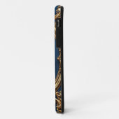 Elegante gouden letter D op  blauwe achtergrond Case-Mate iPhone Case (Achterkant/links)