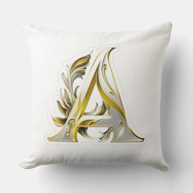 Elegante gouden letter een luxe monogram kussen (Voorkant)