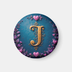 Elegante Gouden Letter J Geïnspireerd door Liefde  Magneet
