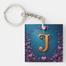 Elegante Gouden Letter J Geïnspireerd door Liefde Sleutelhanger