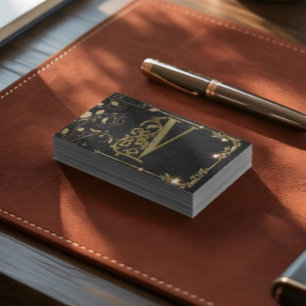 Elegante gouden letter monogram professional visitekaartje