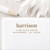 Elegante gouden letters retouradres etiket (Insitu)