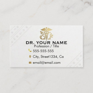 Elegante Gouden Lettertype Veterinair Aanpasbaar Visitekaartje