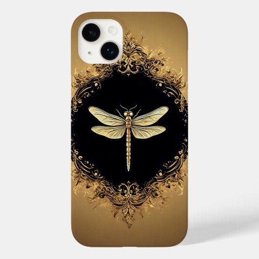 Elegante Gouden Libel Illustratie Case-Mate iPhone Case (Achterkant)
