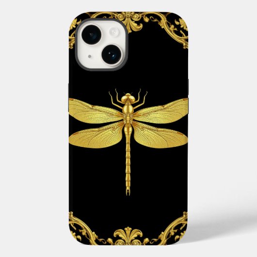 Elegante Gouden Libel Illustratie Case-Mate iPhone Case (Achterkant)