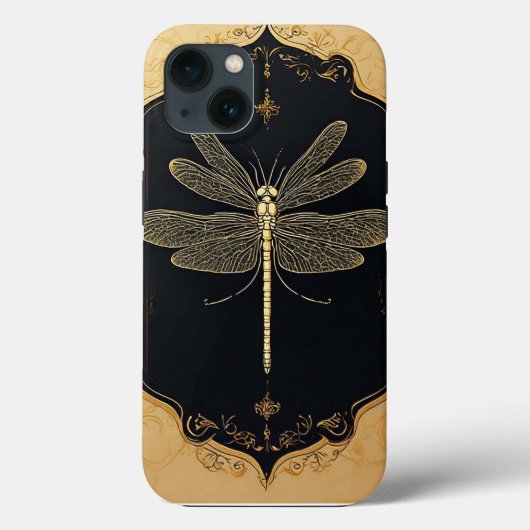 Elegante Gouden Libel Illustratie Case-Mate iPhone Case (Achterkant)