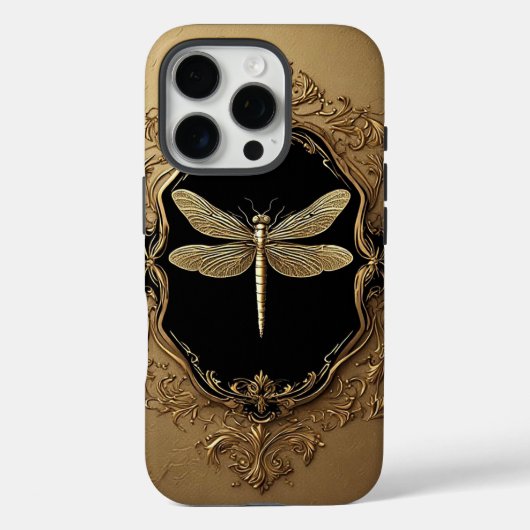 Elegante gouden libel illustratie Case-Mate iPhone case (Achterkant)