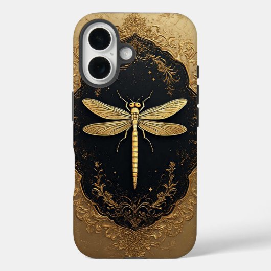 Elegante Gouden Libel Illustratie Case-Mate iPhone Case (Achterkant)