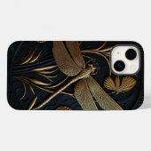 Elegante Gouden Libel in Bronzen Filigraan Case-Mate iPhone Case (Achterkant (horizontaal))