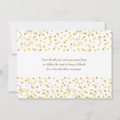 Elegante Gouden Liefdesharten Bedankkaart (Achterkant)