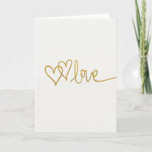 Elegante Gouden Liefdeshartjes Kaart