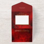 Elegante gouden lijn getrokken kerst botanische fo all in one uitnodiging (Buiten)