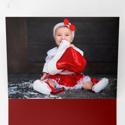 Elegante gouden lijn getrokken kerst botanische fo drieluik wenskaart (Binnenzijde eerst)