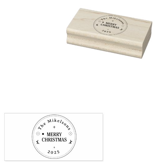 Elegante gouden lijn kunst kerst rubberstempel (Gestempeld)