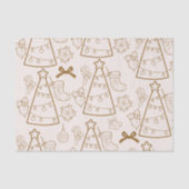 Elegante gouden lijn kunst kerst tissuepapier (Voorkant)