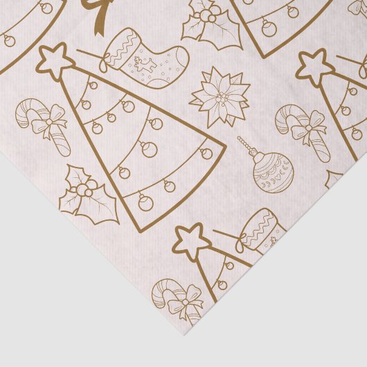 Elegante gouden lijn kunst kerst tissuepapier (Detail)