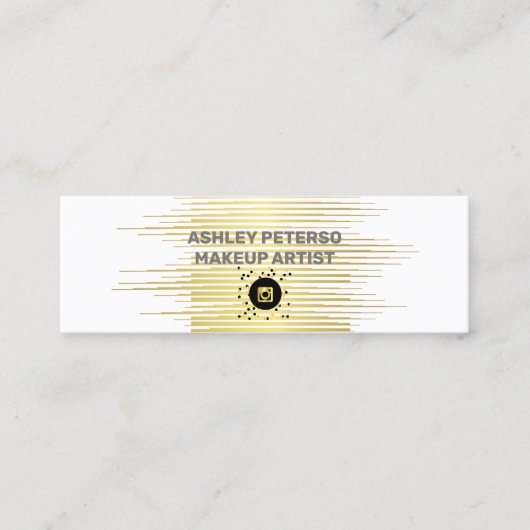 Elegante gouden lijnen mini visitekaartje (Voorkant)